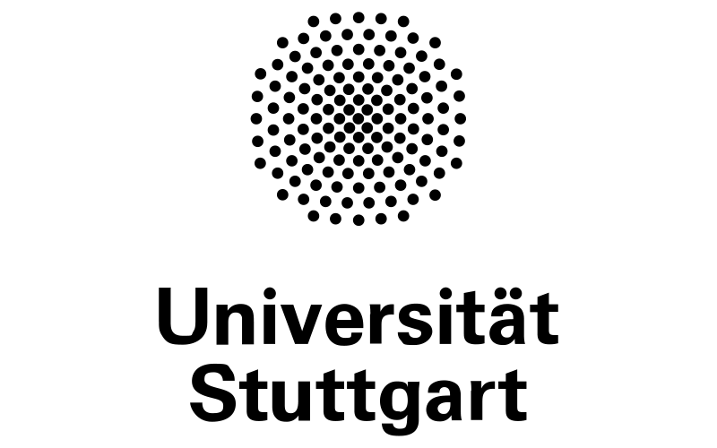 Black and white modern emblem of University of Stuttgart